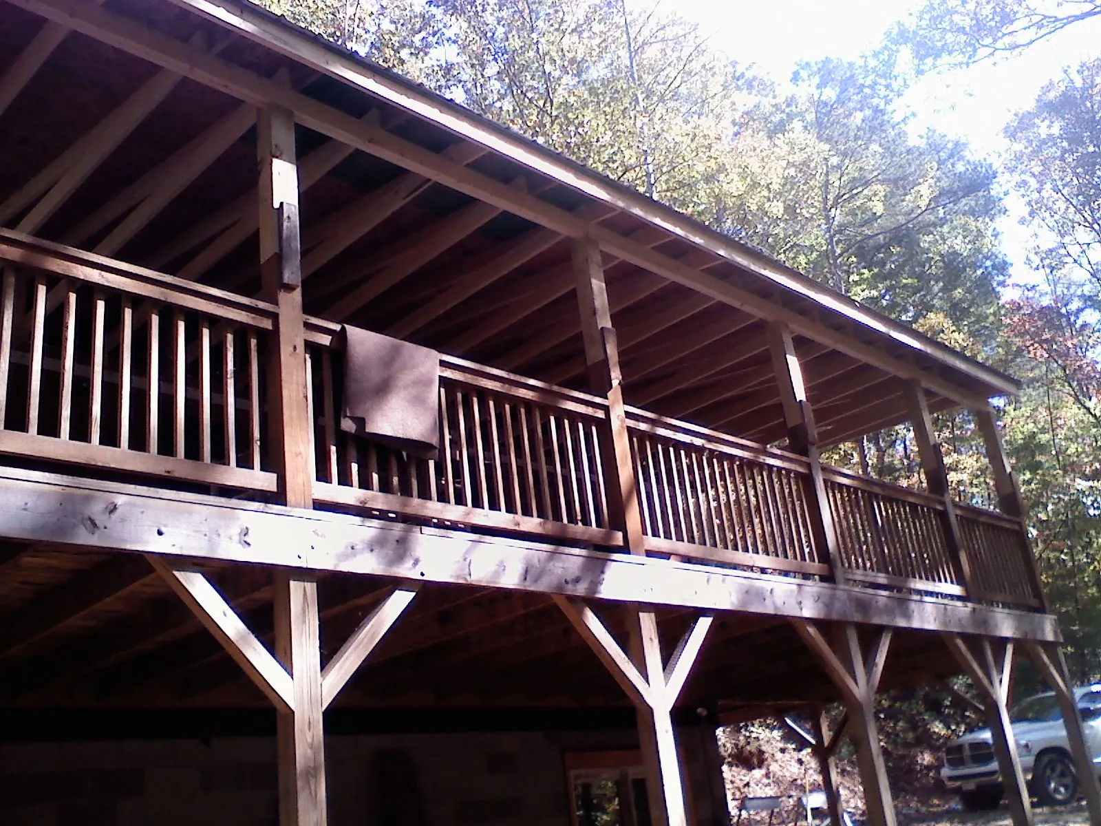 Timber framing under a new elevated porch and deck — Roof Leak Repair in Fairless Hills by Roofing Brothers